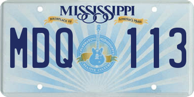 MS license plate MDQ113