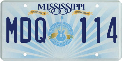 MS license plate MDQ114