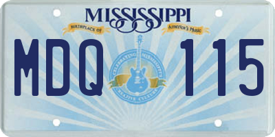 MS license plate MDQ115