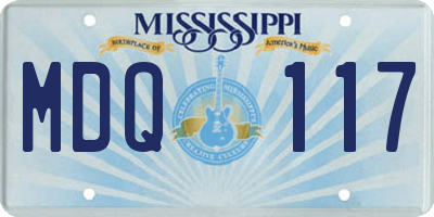 MS license plate MDQ117