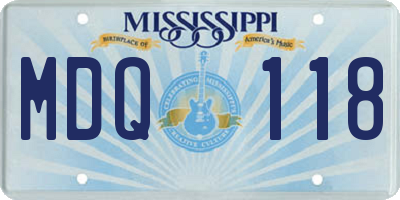 MS license plate MDQ118