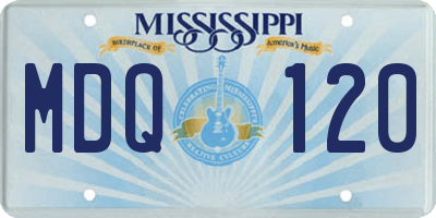 MS license plate MDQ120