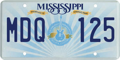 MS license plate MDQ125
