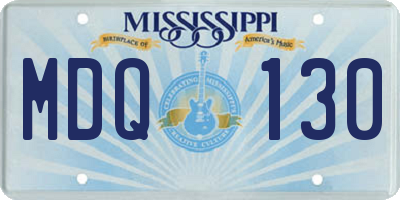 MS license plate MDQ130