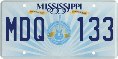 MS license plate MDQ133