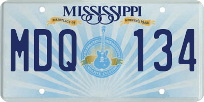 MS license plate MDQ134