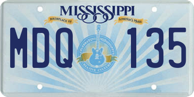MS license plate MDQ135