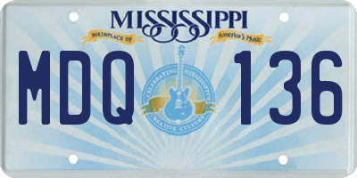 MS license plate MDQ136