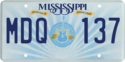 MS license plate MDQ137