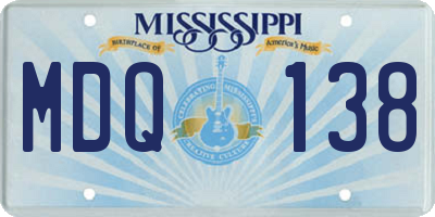 MS license plate MDQ138