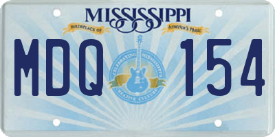 MS license plate MDQ154