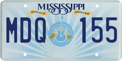 MS license plate MDQ155