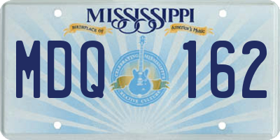 MS license plate MDQ162