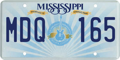 MS license plate MDQ165
