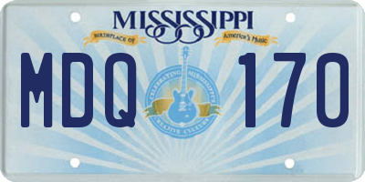 MS license plate MDQ170