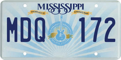 MS license plate MDQ172