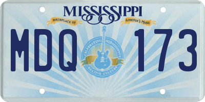 MS license plate MDQ173