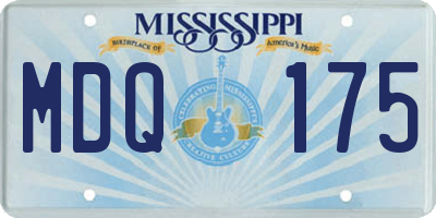 MS license plate MDQ175