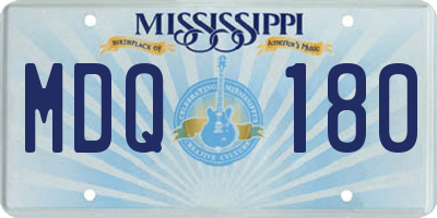 MS license plate MDQ180