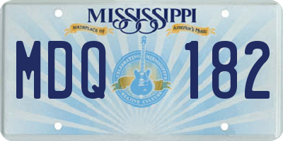 MS license plate MDQ182