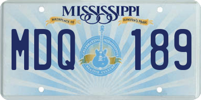 MS license plate MDQ189