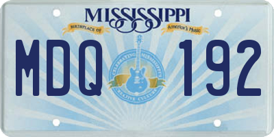 MS license plate MDQ192