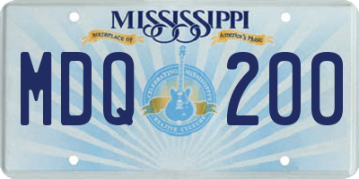 MS license plate MDQ200