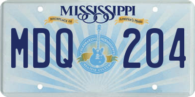 MS license plate MDQ204
