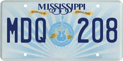 MS license plate MDQ208