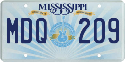 MS license plate MDQ209
