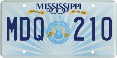 MS license plate MDQ210