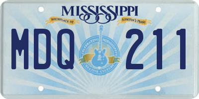 MS license plate MDQ211
