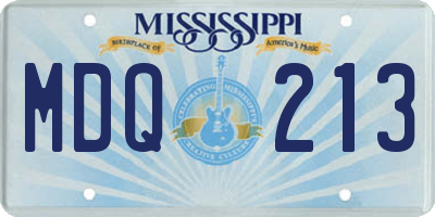 MS license plate MDQ213