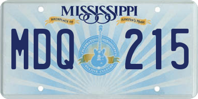 MS license plate MDQ215
