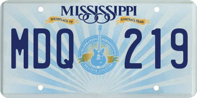MS license plate MDQ219