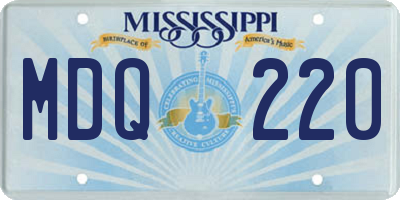 MS license plate MDQ220