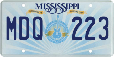 MS license plate MDQ223