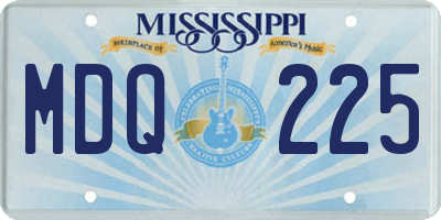 MS license plate MDQ225