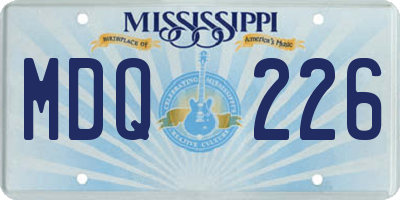 MS license plate MDQ226