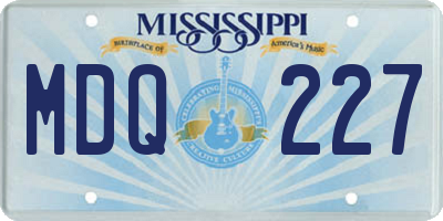 MS license plate MDQ227