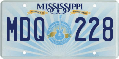 MS license plate MDQ228