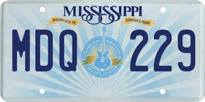 MS license plate MDQ229