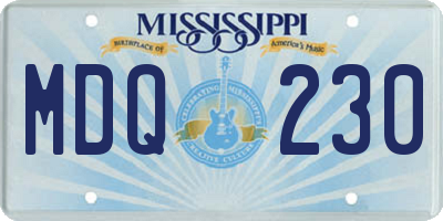 MS license plate MDQ230