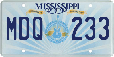 MS license plate MDQ233