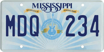 MS license plate MDQ234