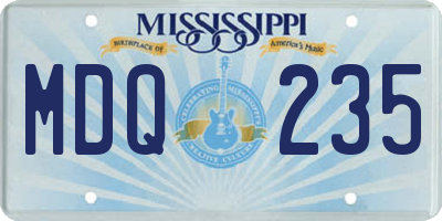 MS license plate MDQ235