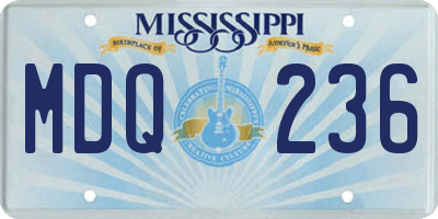 MS license plate MDQ236
