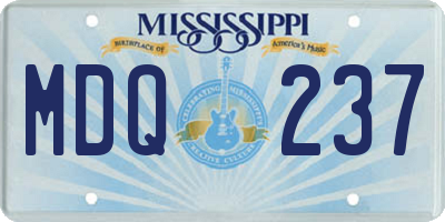 MS license plate MDQ237