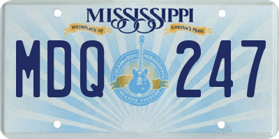 MS license plate MDQ247