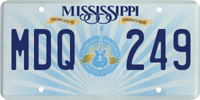 MS license plate MDQ249